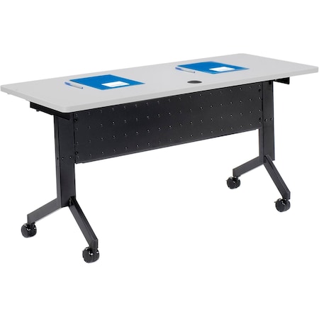 Interion By Global Industrial Flip-Top Table, 24 in W, 60 in L, 29-1/2 in H 695219